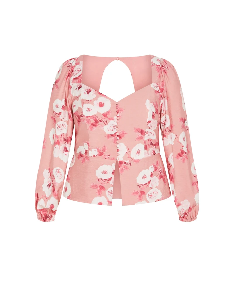 City Chic Plus Size Sweet Adelyn Print Top