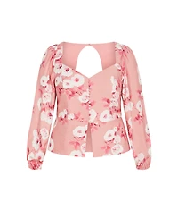 City Chic Plus Size Sweet Adelyn Print Top