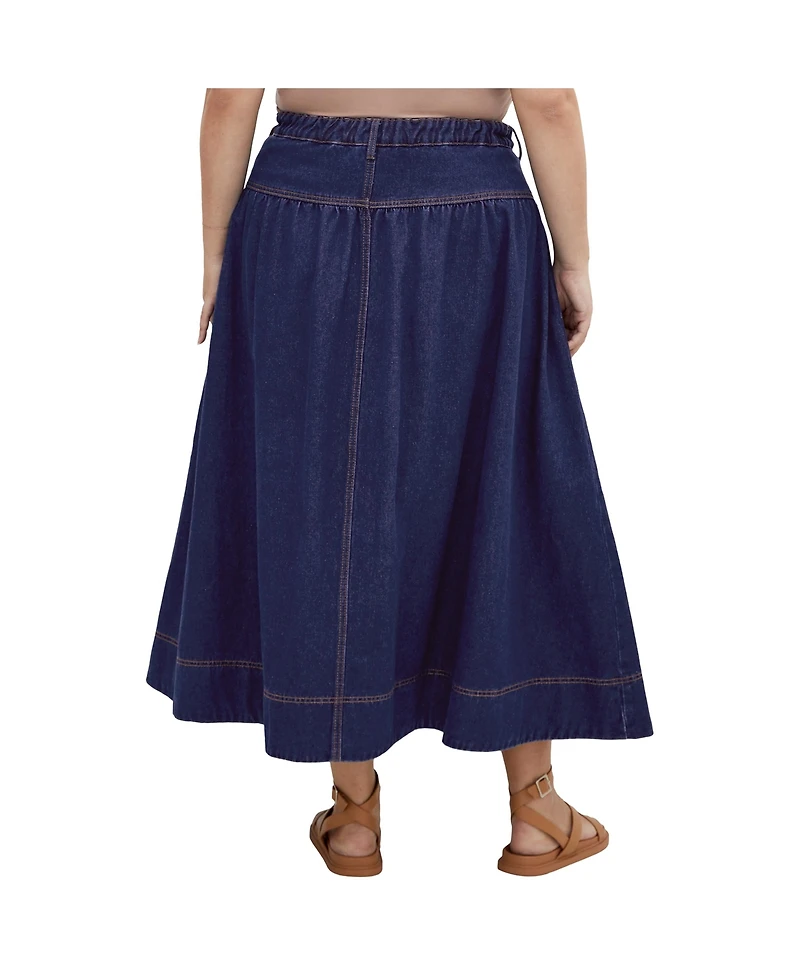 City Chic Plus Ari Denim Skirt