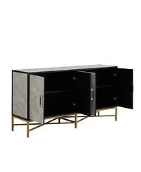 Streamdale Metal & Wood Sideboard with Cross-Leg Design
