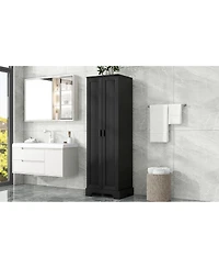 Storage Cabinet with Two Doors for Bathroom, Office, Adjustable Shelf, Mdf