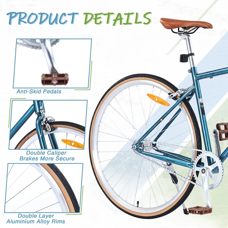 Streamdale Classic Single Speed City Bike for Men and Women