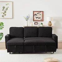 Streamdale L-Shaped Corduroy Sofa Bed with Pullout Bed, 78.7