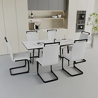 Streamdale Expandable Dining Table Set Table and Cushioned Chairs