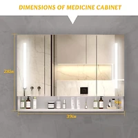 Streamdale Modern Bathroom Cabinet with Mirror, Led Lights, Storage