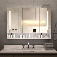 Streamdale Modern Bathroom Cabinet with Mirror, Led Lights, Storage