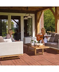 Streamdale Furniture Interlocking Deck Tiles, 11.8", 44-Pack, Waterproof Outdoor Flooring