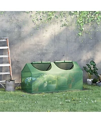 4' x 2' x 2' Portable Mini Greenhouse, Small Green House with Pe Cover, Roll-up Zippered Windows for Indoor, Outdoor Garden, Green