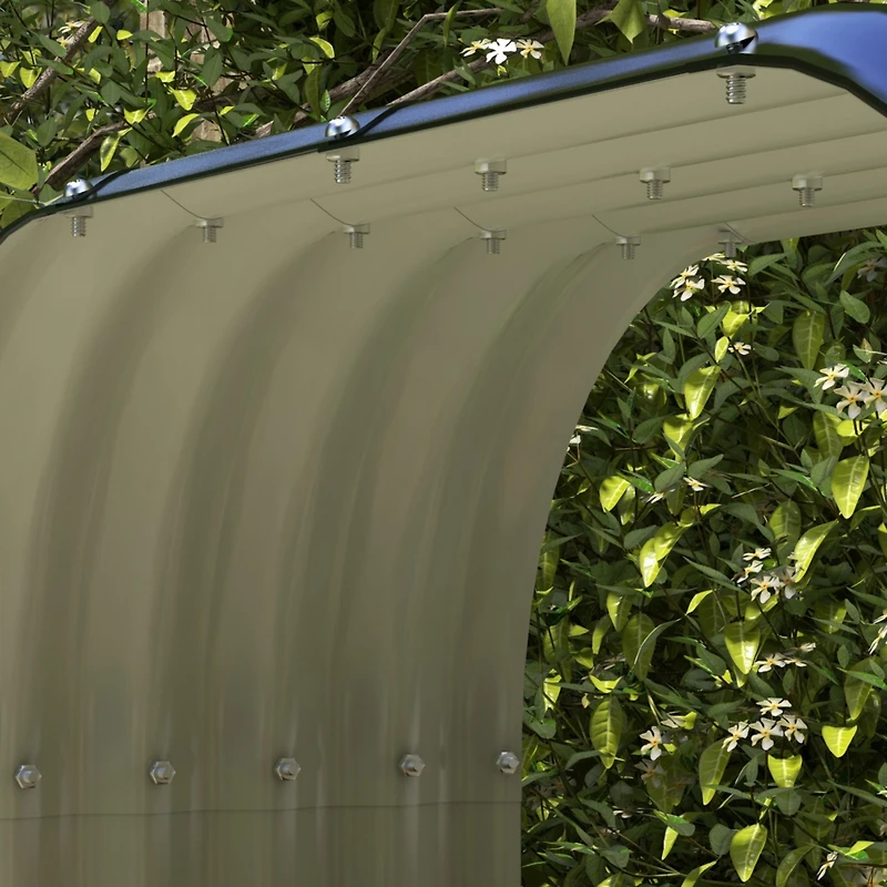 Galvanized Steel Wood Shed Firewood Storage Rack, 4.7' x 1.4' x 4.7' Log Holder Storage Shed with Rubberized Edge for Safety & Gloves for Easy Assembl