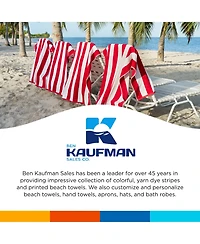 Ben Kaufman Striped Towel - Absorbent, 100% Cotton Towels - Oversized Towels for Beach Essentials - Quick-Dry Swimming Towels