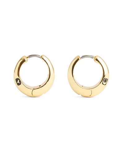 Coach Signature Hallmark Tubular Huggies Earrings