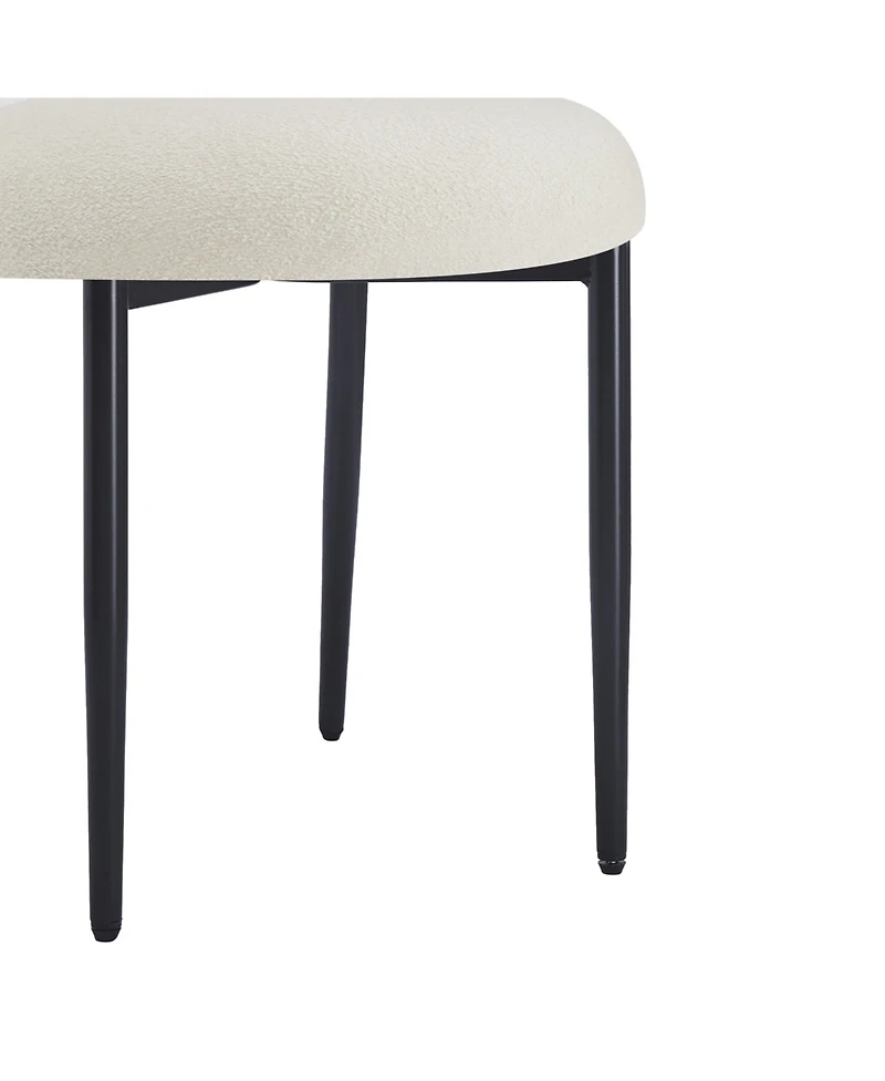 Streamdale Modern Toothpick Dining Chairs with Curved Backrests (Set of 2)