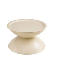 Streamdale Furniture Milk White coffee round tables with Storge Movable Table Top Multifunctional End Side Table