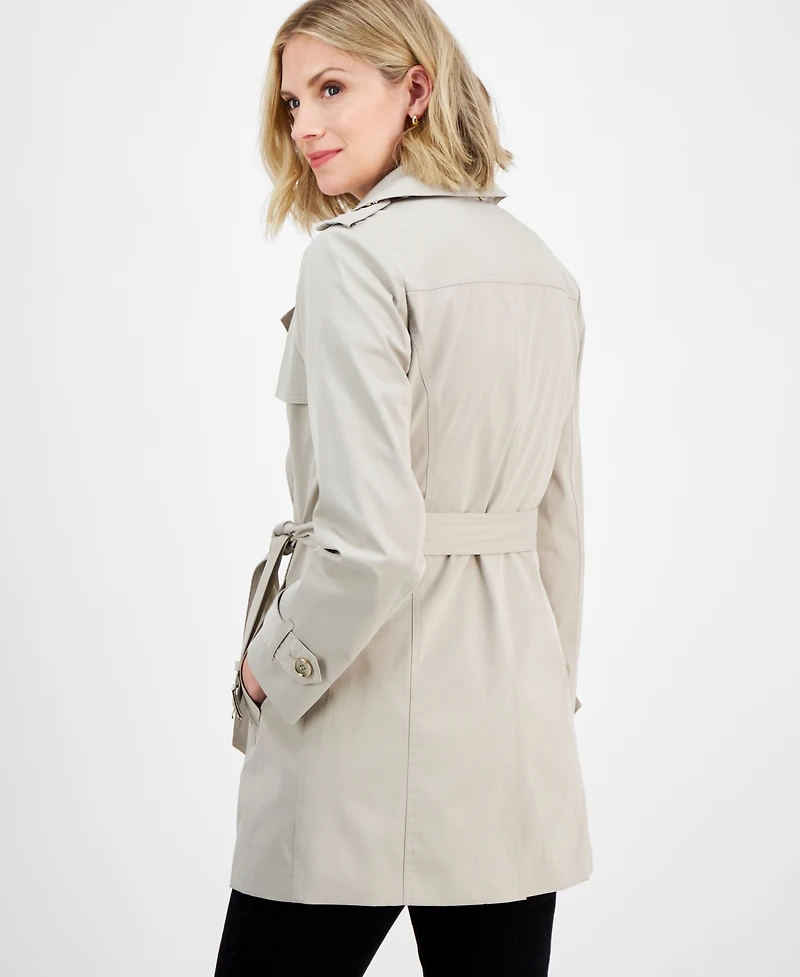 Michael Michael Kors Women's Double-Breasted Belted Hooded Coat, Exclusively at Macy's