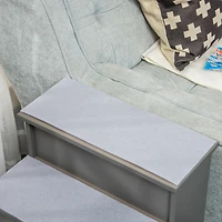 Pet Stairs, Small Pet Steps with Cushioned Removable Covering for Dogs and Cats Up To 22 Lbs., Grey