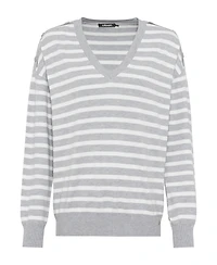 Olsen Women's Long Sleeve Striped V-Neck Pullover