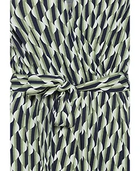Olsen Women's Faux Wrap A-Line Retro Print Dress