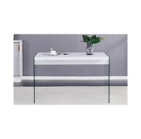 Streamdale Modern Coffee Table Mdf Top, Clear Glass Sides