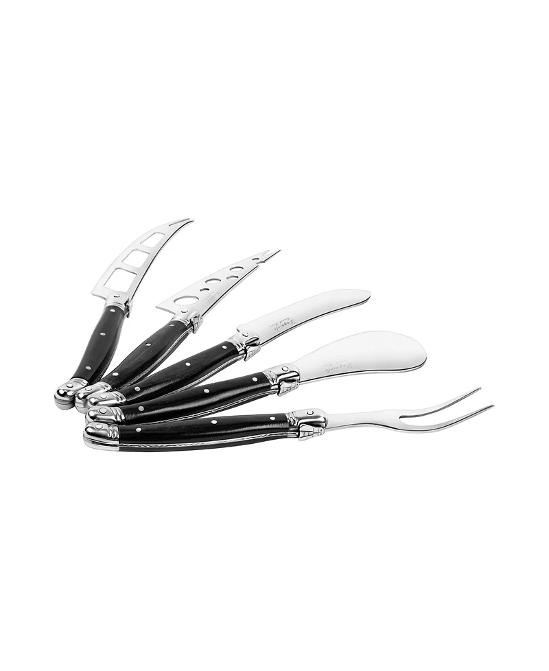 French Home Laguiole 5-Piece Artisan Cheese Knife Set with Pakkawood Handles