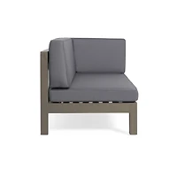 Streamdale Brava X-Back Right Corner Bench, Dark Grey
