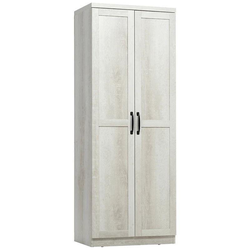 63" 2-Door Kitchen Pantry, Freestanding Storage Cabinet with 5-tier Shelving and 2 Adjustable Shelves for Dining Room, Antique White