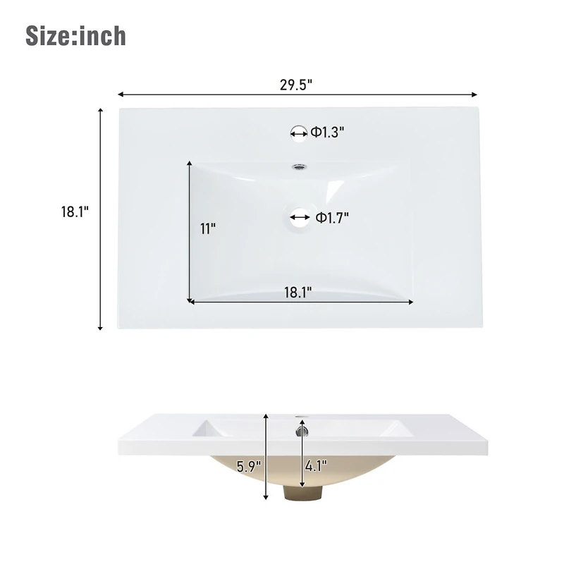 Streamdale (Sink Only)30" Bathroom vanity