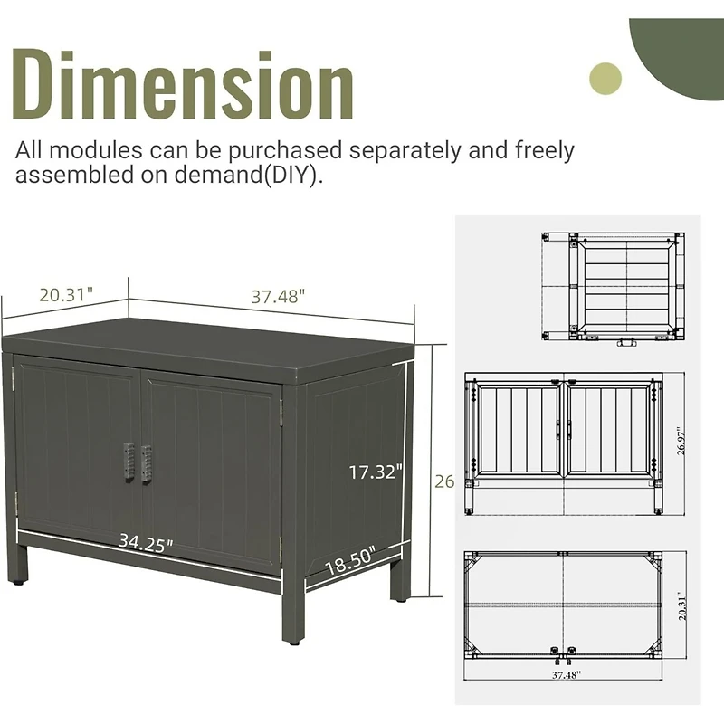 Streamdale Aluminum Outdoor Kitchen Island with Storage