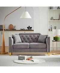 Streamdale Mid-Century Modern Chenille Sofa with Tufted Buttons
