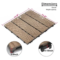 Streamdale Furniture Streamdale Premium Patio Decking Tiles (22-Pack), Diy Quick Deck