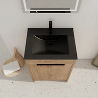 Streamdale 24" Freestanding Vanity with Black Ceramic Sink