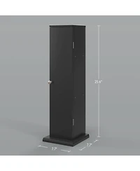 Toilet Paper Cabinet, Small Bathroom Corner Floor Cabinet with Doors and Shelves, Thin Storage Bathroom Organizer for Paper Shampoo, Black
