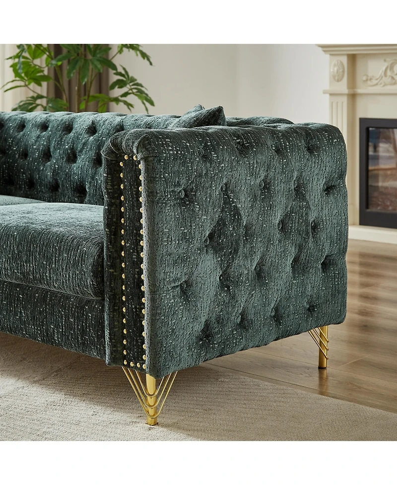 Streamdale Chenille Sofa with Button Tufting