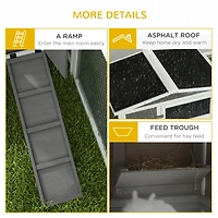 Rabbit Hutch 2-Story Bunny Cage Small Animal House with Slide Out Tray, Detachable Run, for Indoor Outdoor, 61.5" x 23" x 27