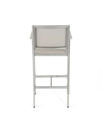 Streamdale Silver-Framed Grey Mesh Barstools (Set of 2)