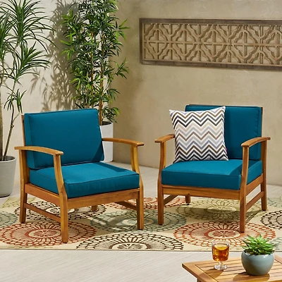 Perla Club Chairs Set Of 2, Blue