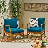 Perla Club Chairs Set Of 2, Blue