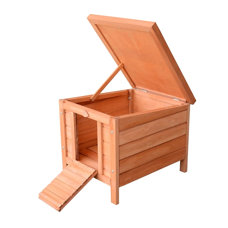 Streamdale Furniture Small Wooden Rabbit Hutch Bunny Cage Guinea Pig Cage Duck House Dog House with Openable & Waterproof Roof, Natural