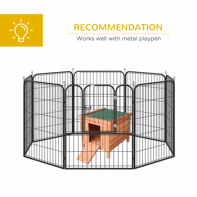 Streamdale Furniture Small Wooden Rabbit Hutch Bunny Cage Guinea Pig Cage Duck House Dog House with Openable & Waterproof Roof, Natural