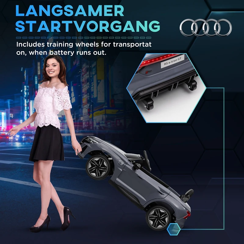 Kids Ride on Car, 12V Licensed Audi Rs E-tron Gt 3.1 Mph Electric Car for Kids, Ride-on Toy for Boys and Girls with Remote Control, 4 Wheels with Susp