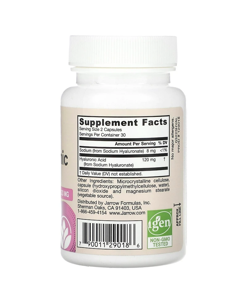 Jarrow Formulas Nutrition Hyaluronic Acid 120 mg
