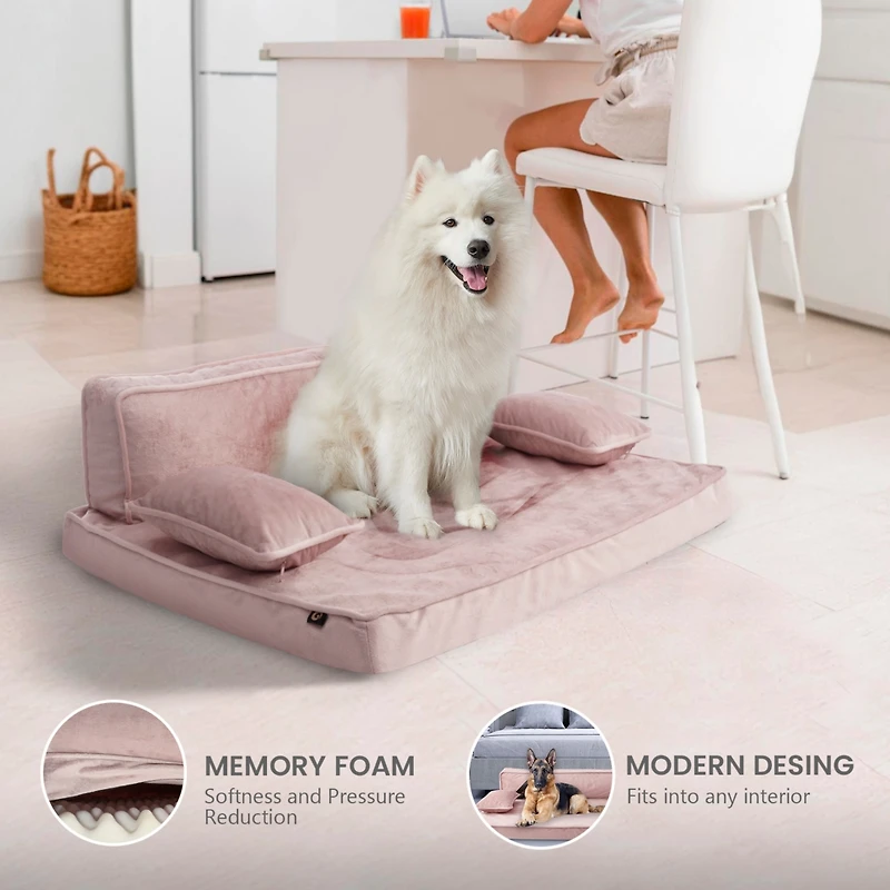 Precious Tails Orthopedic Pet Bed, Stylish Beds for Cats and Dogs, Modern Sofa Couch for Small-Medium Dog