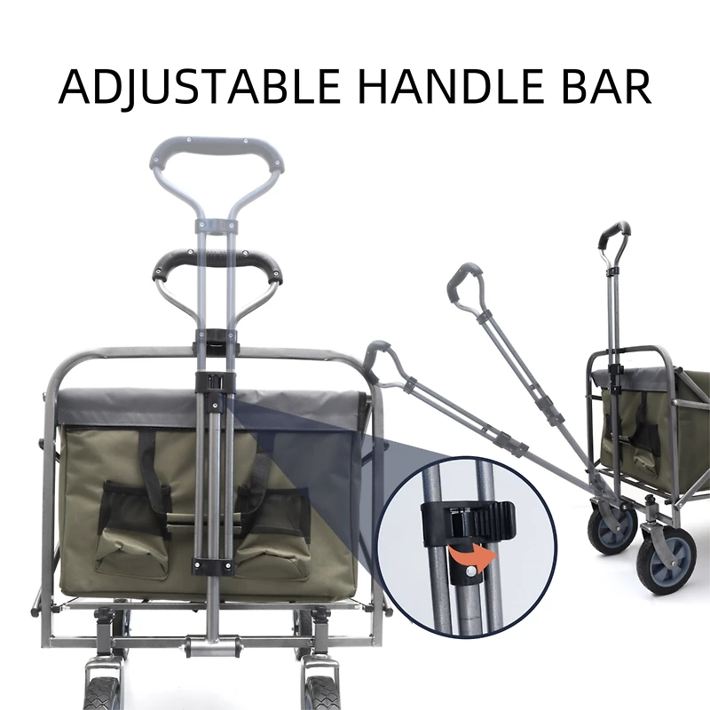 Outdoor Garden Multipurpose Micro Collapsible Beach Trolley Cart Camping Folding Wagon