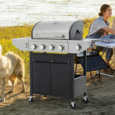 Streamdale 4-Burner Propane Gas Grill with Side Burner