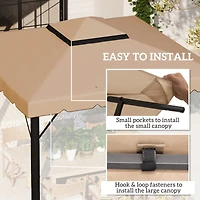 9.8' x 9.8' Gazebo Replacement Canopy, Gazebo Top Cover with Double Vented Roof for Garden Patio Outdoor (Top Only), Khaki