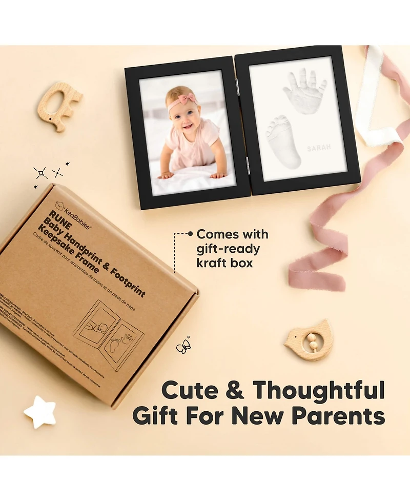 Rune Baby Hand and Footprint Kit Frame, Shower Gifts for Girls, Boys, Newborn Makers