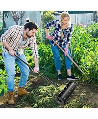 Costway 18" Manual Lawn Aerator Grass Aeration Tool Filled with Sand or Stone with Handle