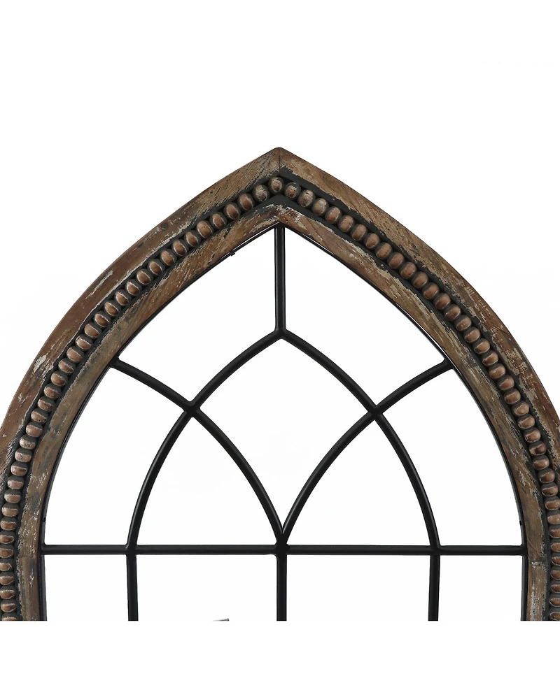 LuxenHome Wood and Metal Cathedral Wall Decor