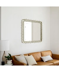 LuxenHome Gold Metal Frame 30.2-In Square Accent Wall Mirror