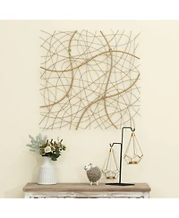 LuxenHome Handmade 26.4" Square Gold Modern Abstract Metal Wall Decor