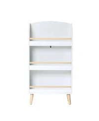 LuxenHome Children's Multi-Functional 3-Shelf Bookcase Toy Storage Bin, White